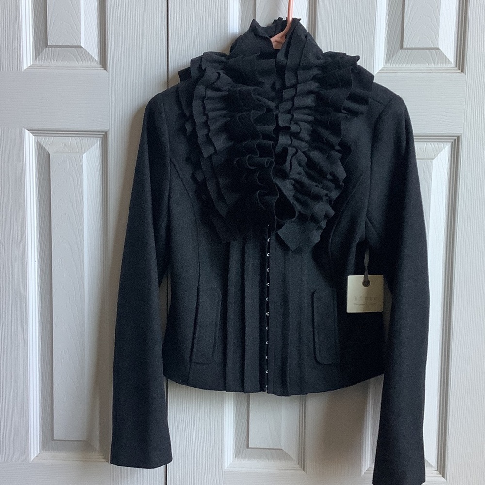 Hinge Black Ruffled Jacket - Picture 4 of 8